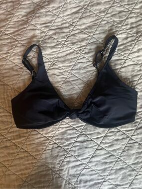 Hollister Black Tie-Front Bikini Top